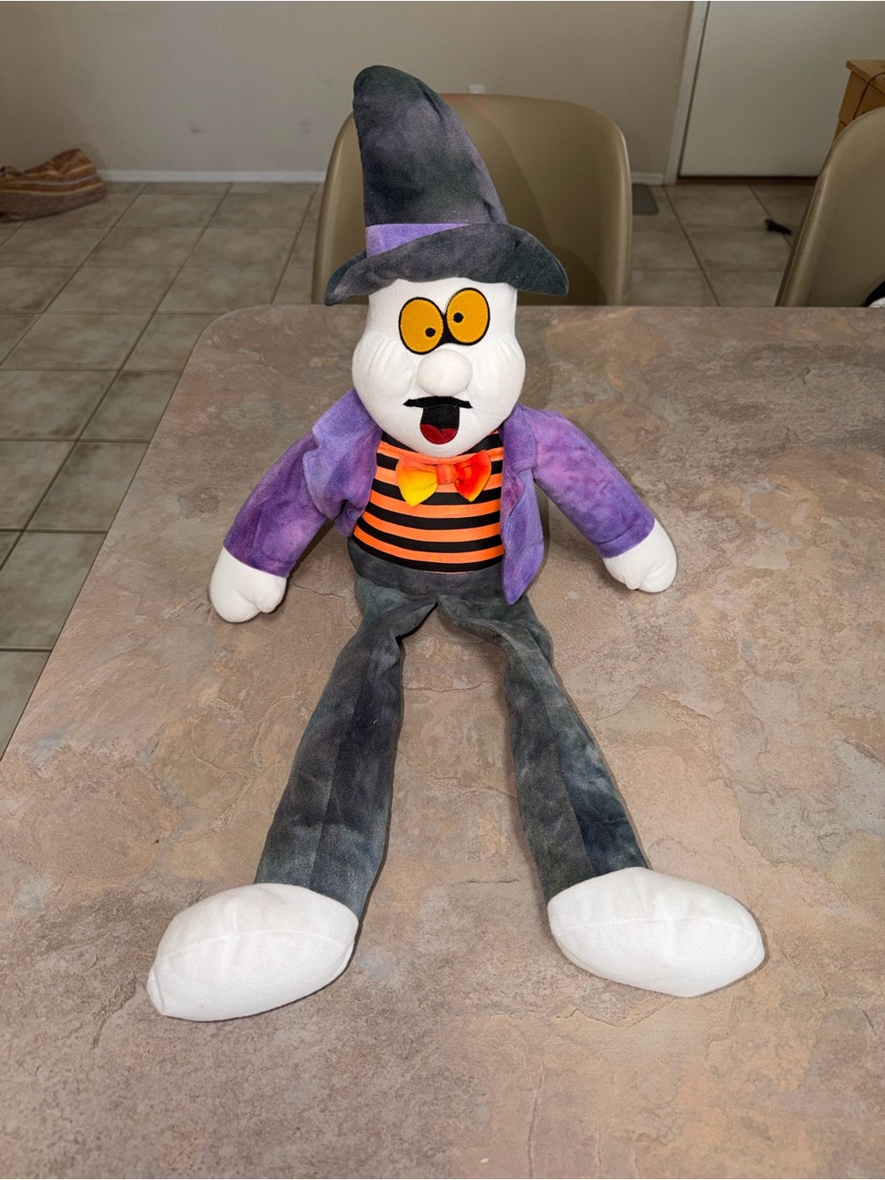 Vintage STUFFINS 1997 GHOST Halloween Hanging 24" Plush Decoration